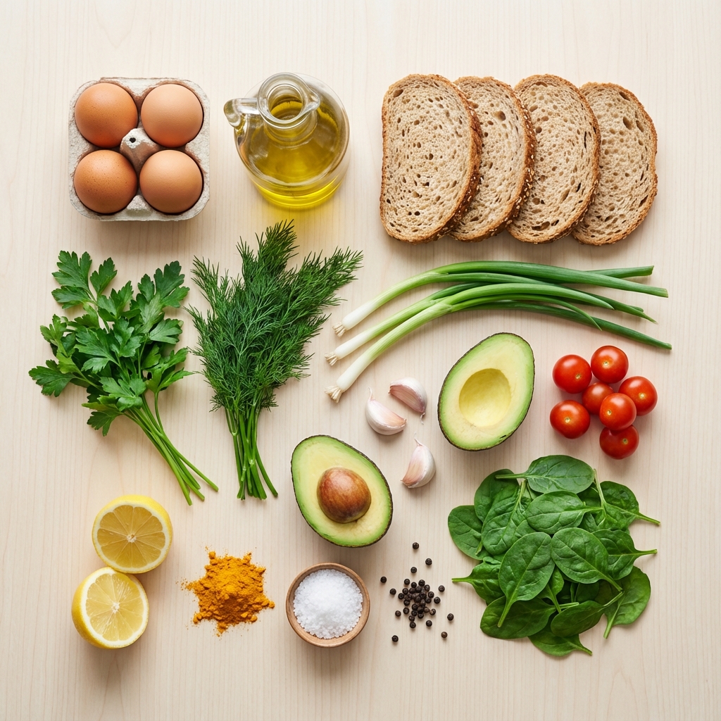 Green Herb Eggs on Sprouted Toast photo 2