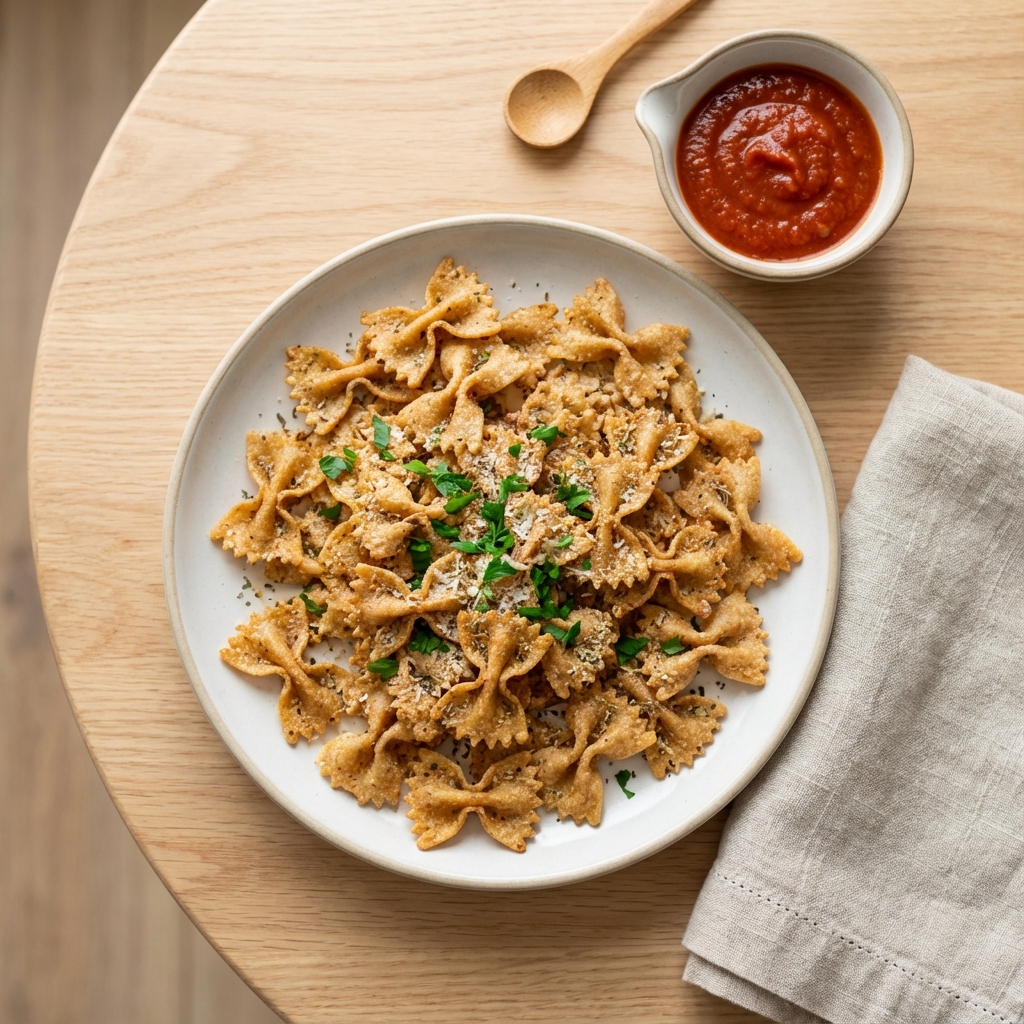 Mediterranean Whole Wheat Pasta Chips
