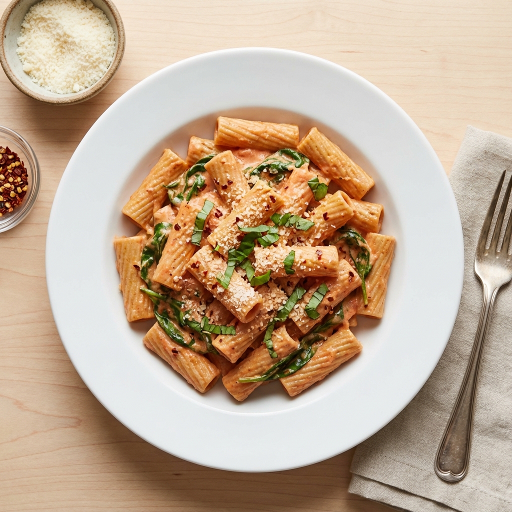 Creamy Spicy Tomato Rigatoni
