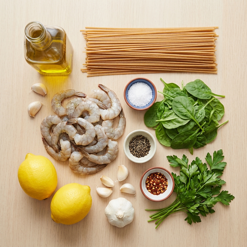 Garlic Lemon Shrimp with Whole Wheat Linguine photo 2