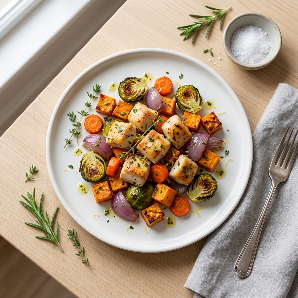 Sheet Pan Garlic Herb Chicken and Harvest Vegetables
