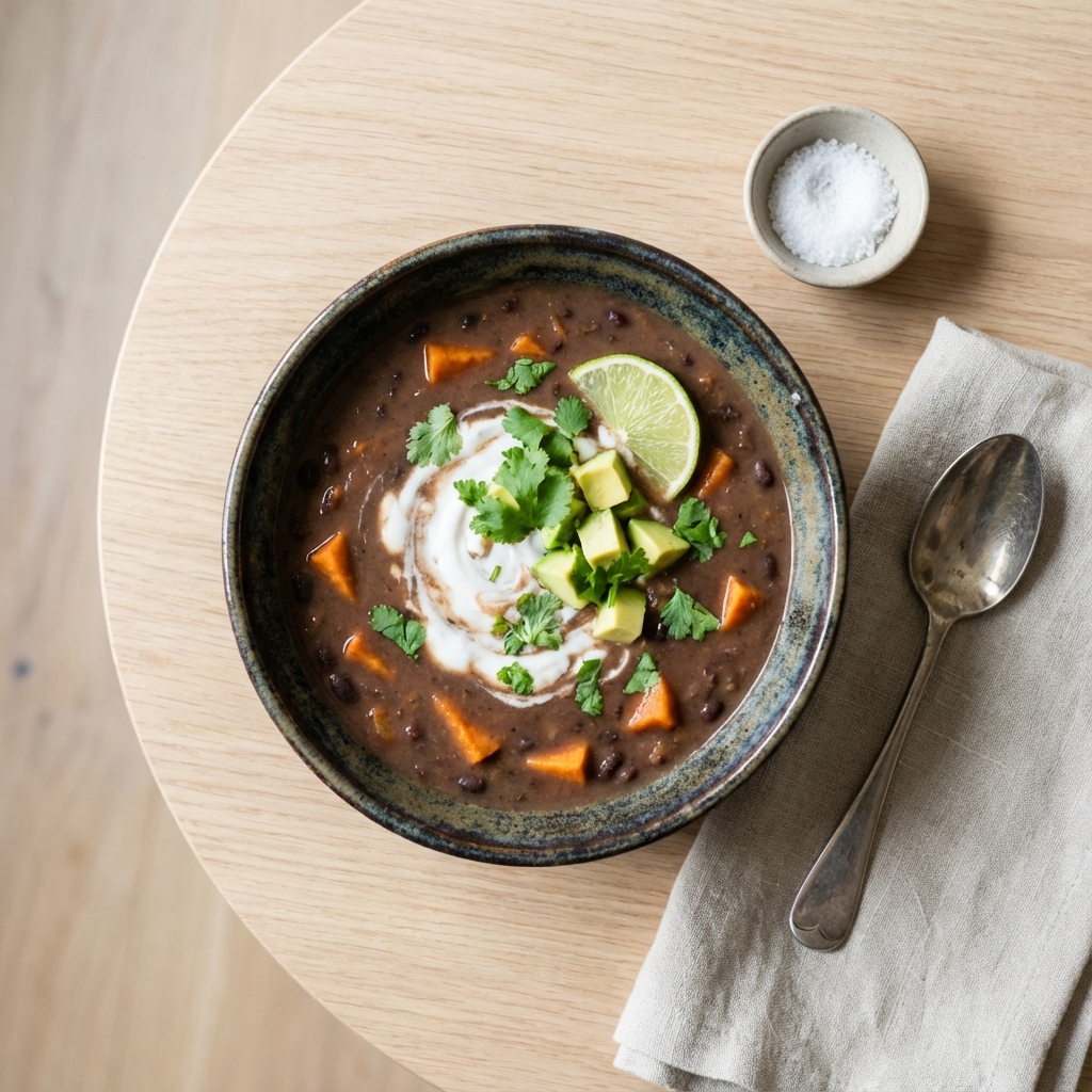 Creamy Southwest Black Bean Soup