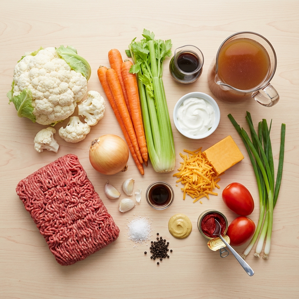Lean Beef and Cauliflower Cheeseburger Soup photo 2