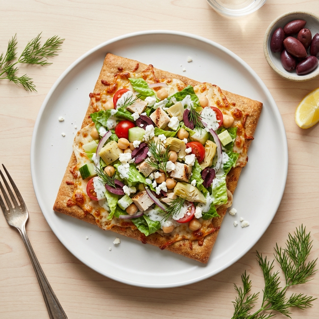 Mediterranean Chopped Salad Pizza