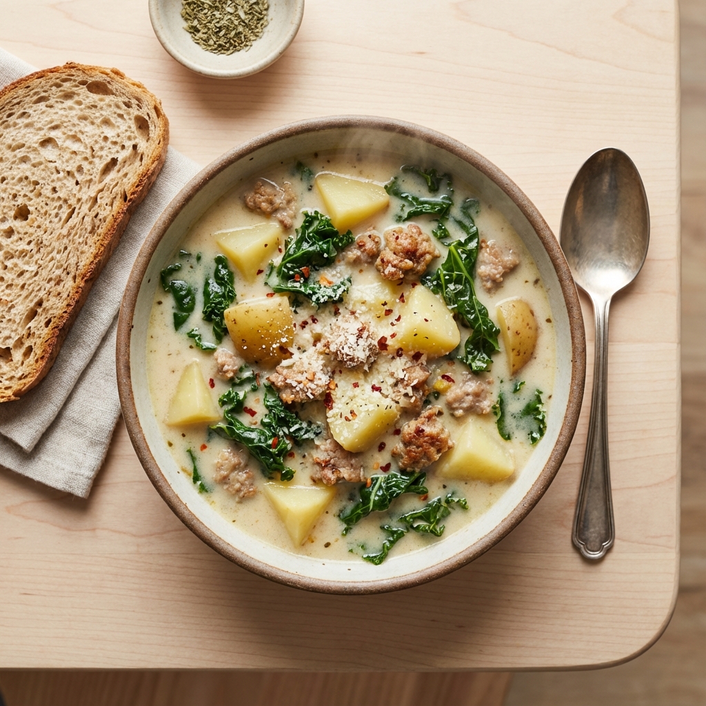 Pressure Cooker Creamy Potato and Turkey Sausage Soup