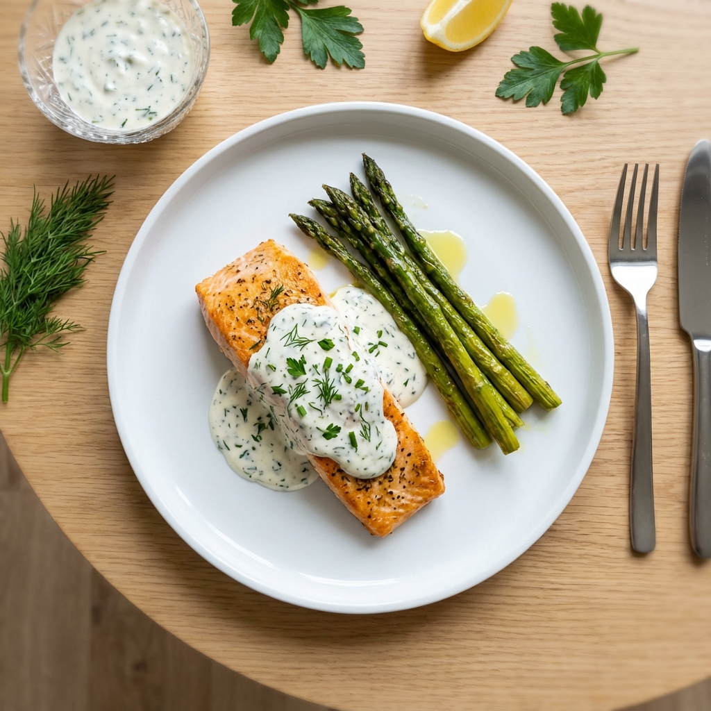 Creamy Herb Roasted Salmon