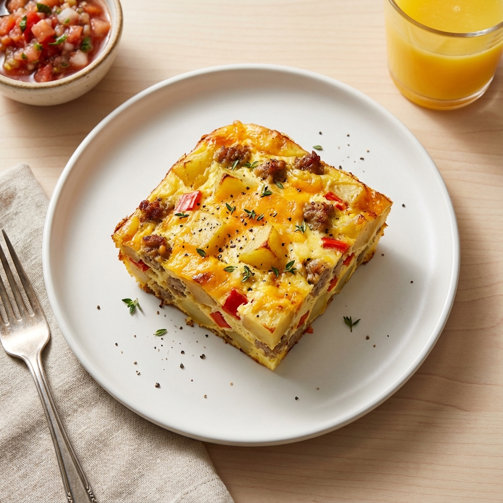 Roasted Potato and Turkey Sausage Breakfast Bake