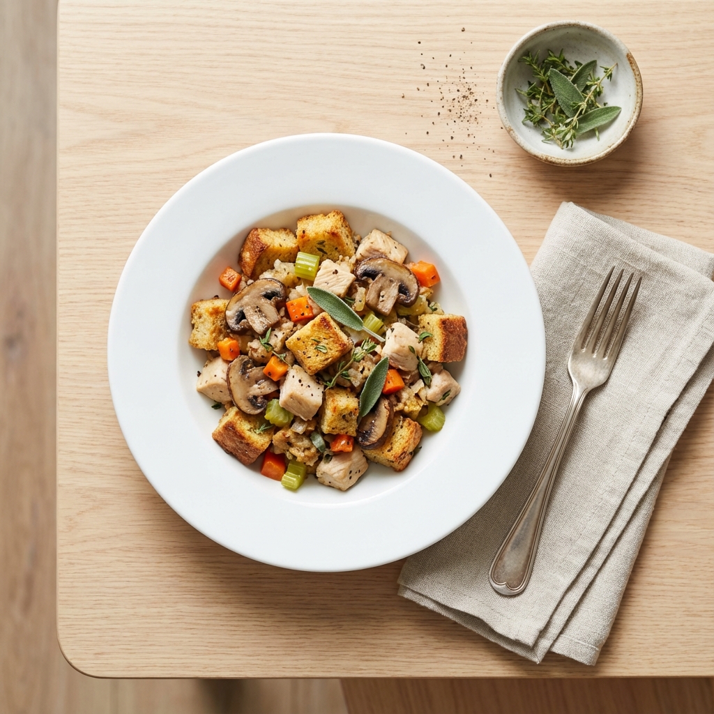 Chicken and Whole Grain Stuffing Casserole