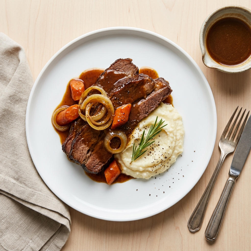 Braised Beef Brisket with Onions and Carrots