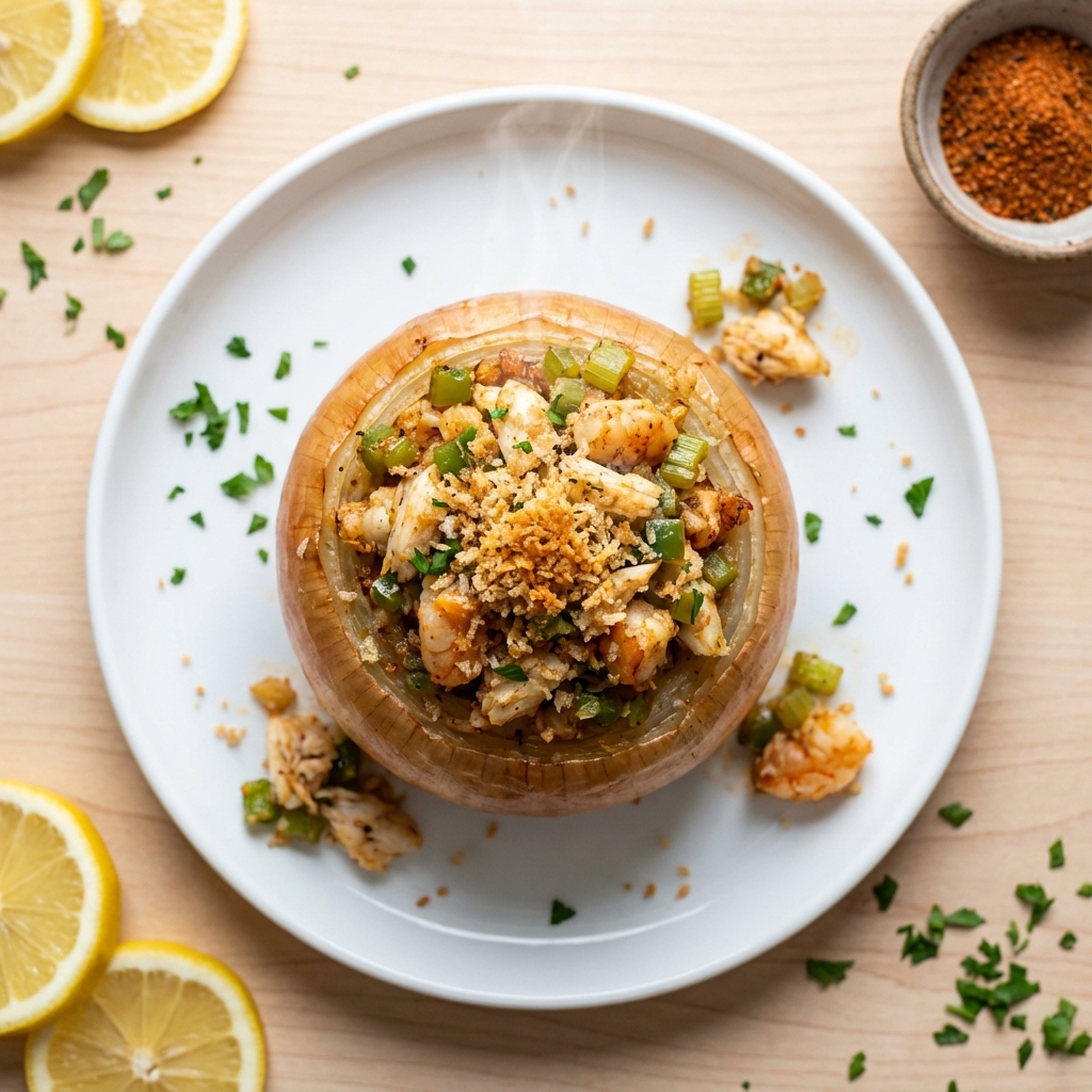 Roasted Cajun Seafood Stuffed Onions