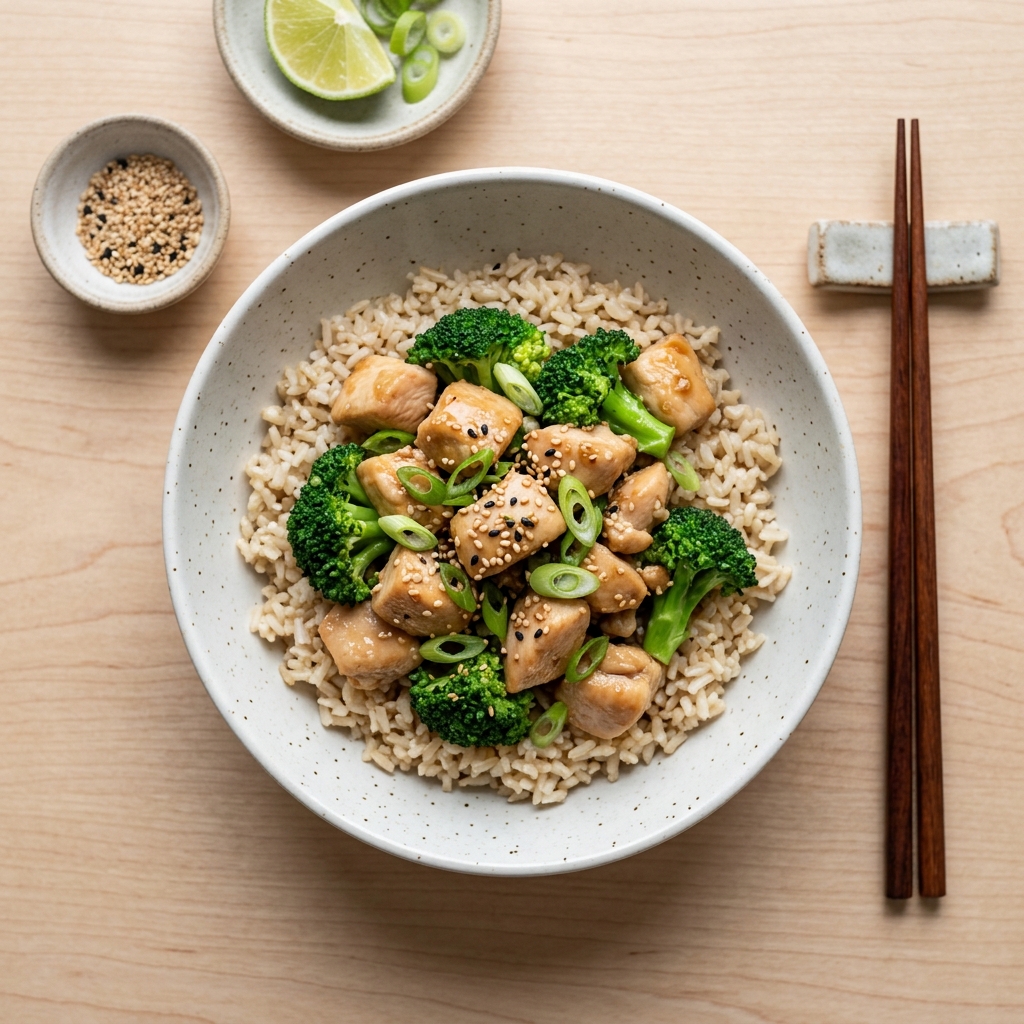 Sesame Ginger Chicken and Brown Rice Bowl photo 1